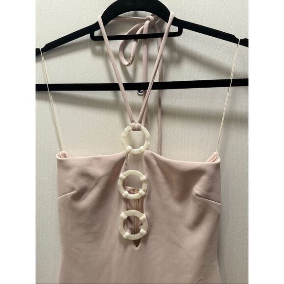 Rumer The Label Majorca Bandeau Maxi Dress halter straps Nude size S NWT $489 - Picture 8 of 10